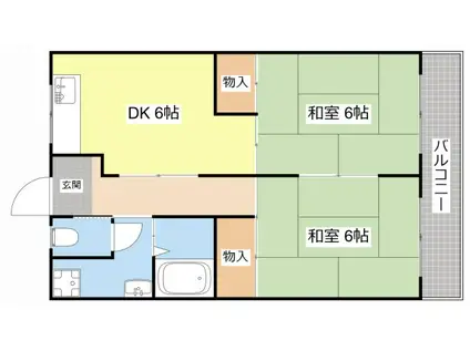 山路東陽ハイツ(2DK/2階)の間取り写真