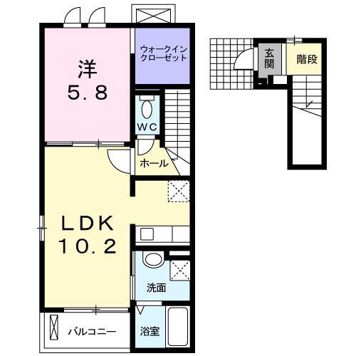 サン フォレスト(1LDK/2階)の間取り写真