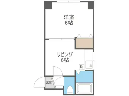 シルバーパールSTR(1DK/2階)の間取り写真