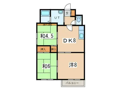 シティ菊水(3DK/4階)の間取り写真