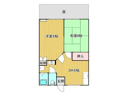 EAハイムII(2DK/2階)の間取り写真