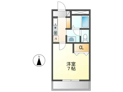 メゾンド春(1K/2階)の間取り写真