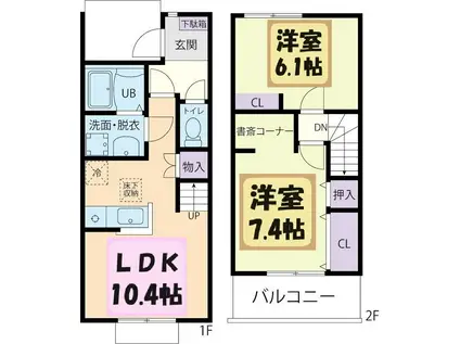 RIVIEREA(2LDK/2階)の間取り写真