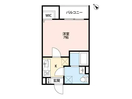 ル・レーヴ カワニシ(1K/2階)の間取り写真