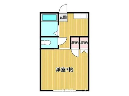 ミドルロード(1K/2階)の間取り写真