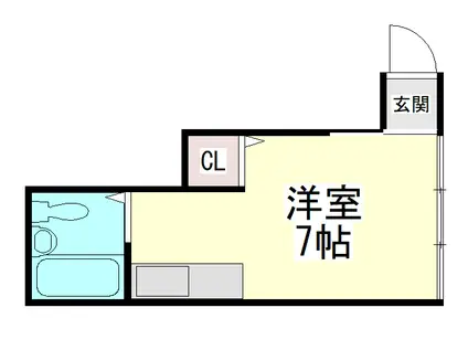 下河原アパート(ワンルーム/1階)の間取り写真