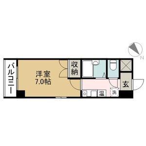 リバティハイツ白鳥(1K/4階)の間取り写真