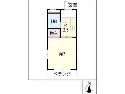 森本ビル(1K/3階)の間取り写真