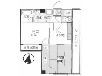 モアライフ湊川(2DK/7階)の間取り写真