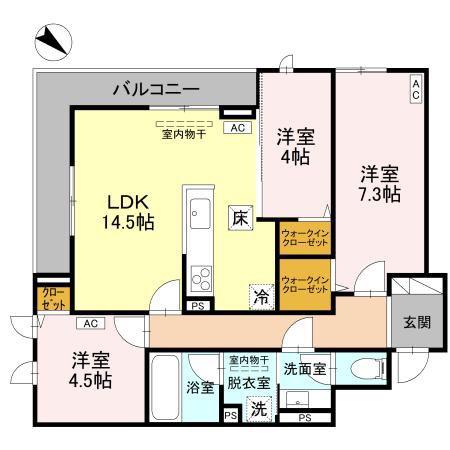 フィラーレ(3LDK/1階)の間取り写真