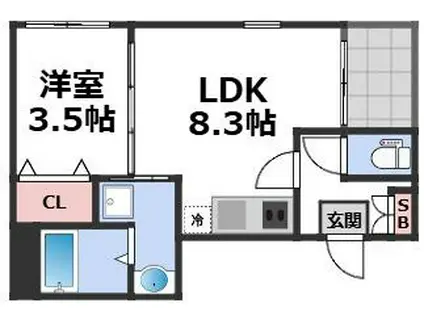 HEIMATLIEBE(1LDK/1階)の間取り写真