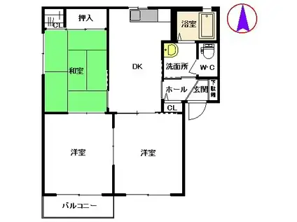 エクセレント川副A(3DK/2階)の間取り写真