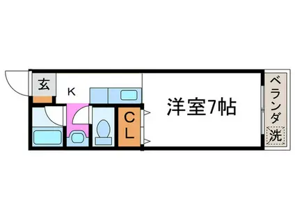 ユニメント桂(1K/2階)の間取り写真