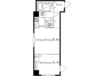カスタリア水天宮(1LDK/5階)の間取り写真