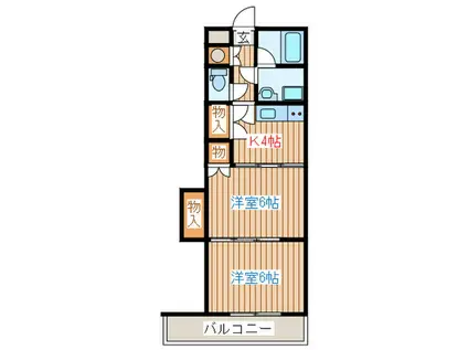 レジデンス協大(2K/3階)の間取り写真