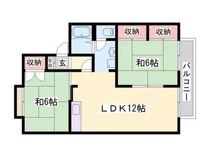 ハートフル夢前II(2LDK/1階)の間取り写真