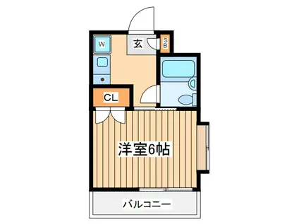 ロワール成瀬(1K/4階)の間取り写真