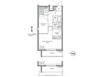 BLUROCK大鳥居(1LDK/3階)の間取り写真
