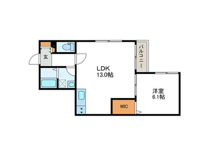 POLLUX N20 ポルックスN20(1LDK/2階)の間取り写真