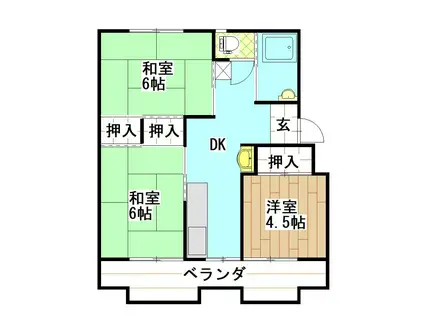 山惣レジデンス(3DK/3階)の間取り写真