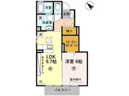 ハピーハイツATOM(1LDK/1階)の間取り写真