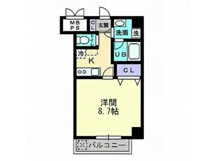 パストラーレ羽衣(1K/3階)の間取り写真