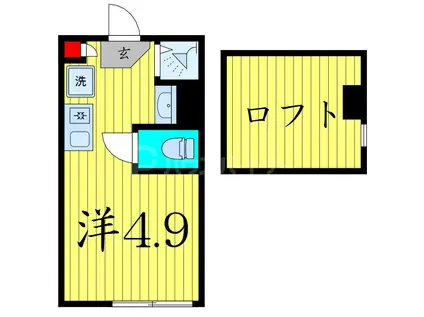 SUNNY HILLS 新小岩 松島四丁目(ワンルーム/1階)の間取り写真