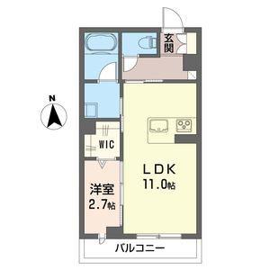 クレストウッドIII(1LDK/2階)の間取り写真