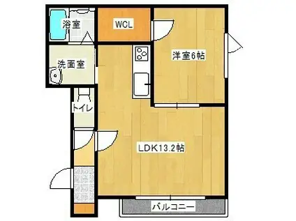 AAAガンマー(1LDK/1階)の間取り写真