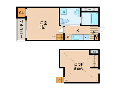 プレステージSENDAI(1K/1階)の間取り写真