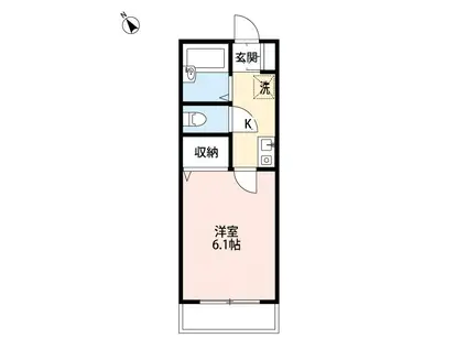 ジョイクレア(1K/1階)の間取り写真