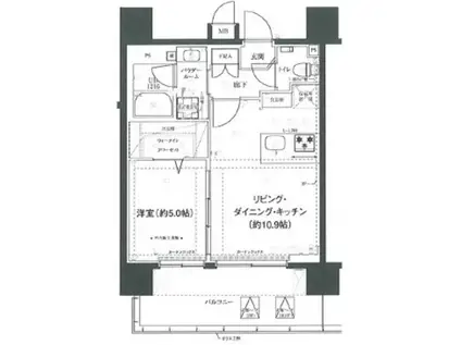 エルフォルテ東京イースト(1LDK/9階)の間取り写真