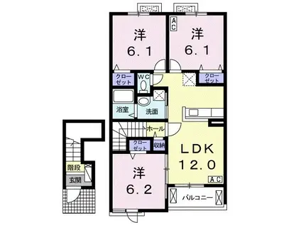 アリエッタ(3LDK/2階)の間取り写真