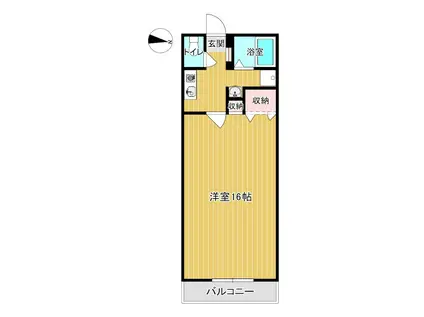 ハイブリッドI(1K/3階)の間取り写真