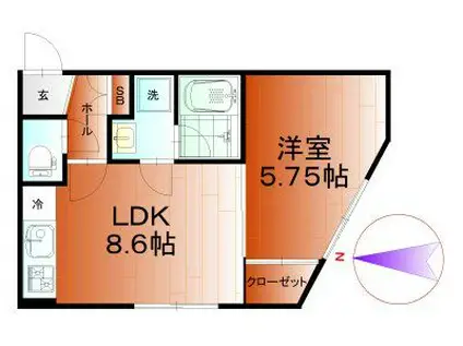 アスキー蒲田(1LDK/2階)の間取り写真