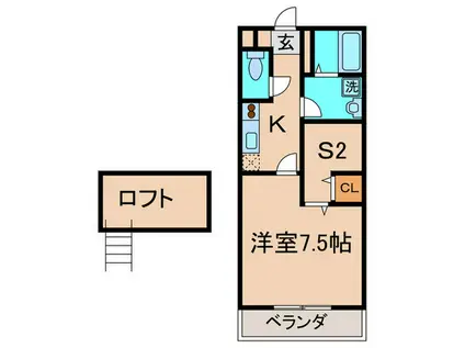 サプライズ学研台(1SK/1階)の間取り写真