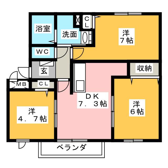JR東海道本線 藤枝駅 徒歩12分 2階建 築31年(3DK/2階)の間取り写真