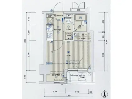 サンテミリオン本所吾妻橋駅前(1K/3階)の間取り写真