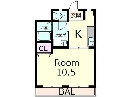 敷島第4マンション(1DK/3階)の間取り写真