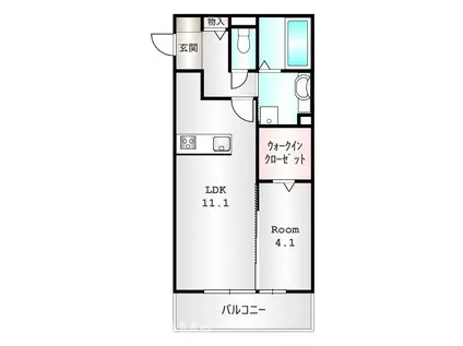 LA MAISON 本町(1LDK/1階)の間取り写真