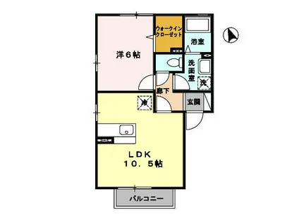 エデンナ II(1LDK/2階)の間取り写真