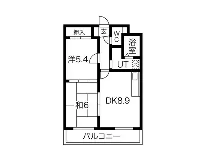 リバーサイドマンションパート2(2DK/3階)の間取り写真