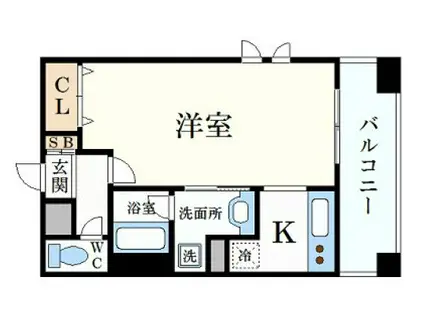 プレジール三ノ宮(1K/8階)の間取り写真