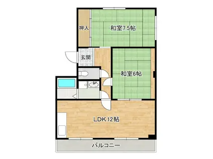 メゾンドスワイニー(2LDK/1階)の間取り写真