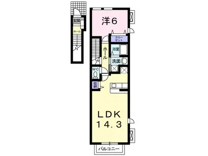 シームリーII(1LDK/2階)の間取り写真