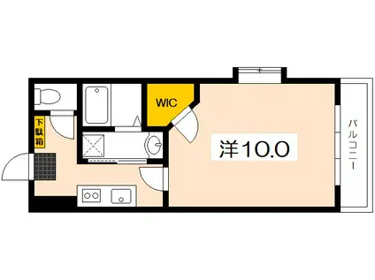 フレアコート(1K/3階)の間取り写真