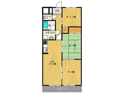 センチュリー都留(3LDK/5階)の間取り写真