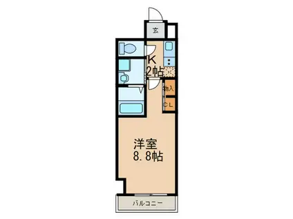 THE SQUARE・CLUB RESIDENCE(1K/7階)の間取り写真