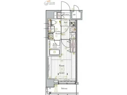 阪東橋TWプロジェクト(1K/4階)の間取り写真