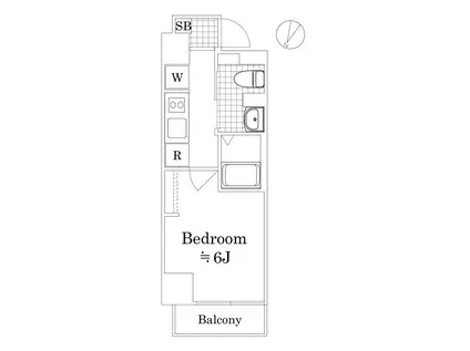 アゼスト阪東橋(1K/7階)の間取り写真